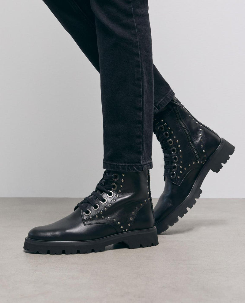 The Kooples - Bottes Rangers Avec Pièces Métalliques - Femme