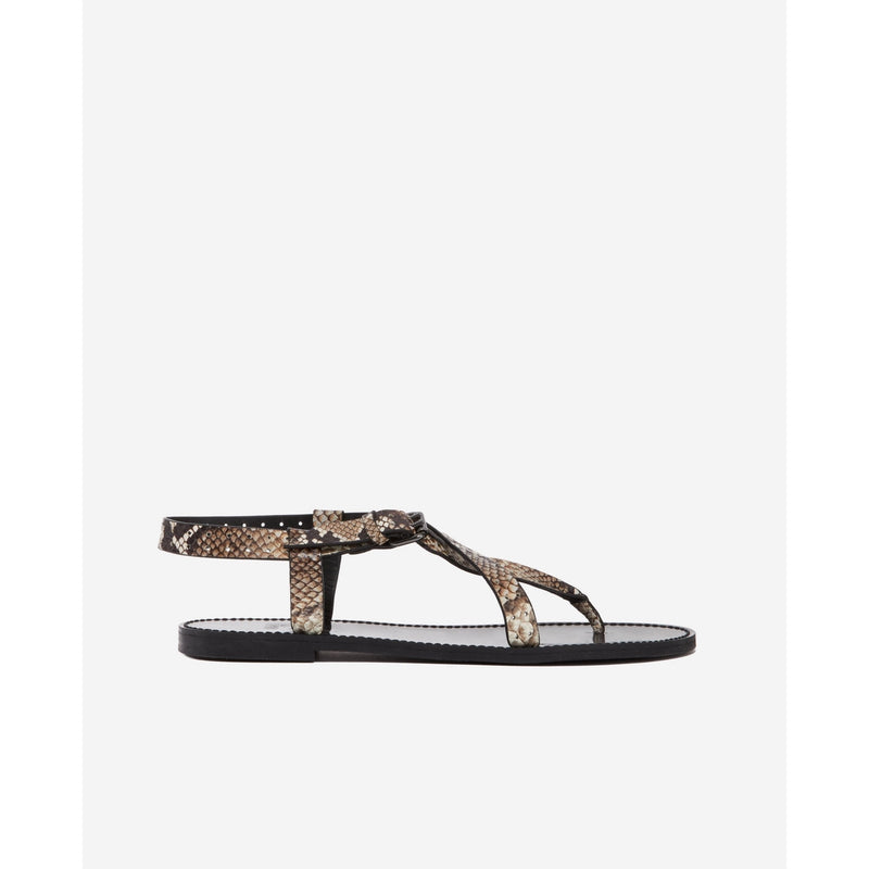 Sandales En Cuir - Beige - Femme
