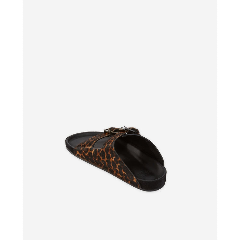 The Kooples - Sandales En Cuir Aspect Poulain Leopard - Femme