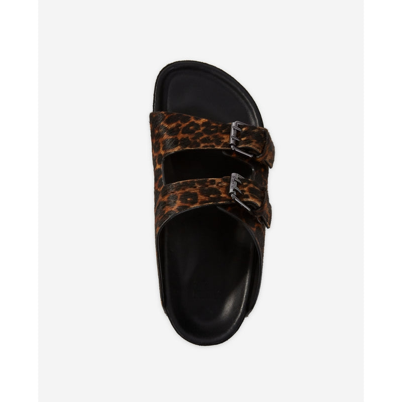 The Kooples - Sandales En Cuir Aspect Poulain Leopard - Femme