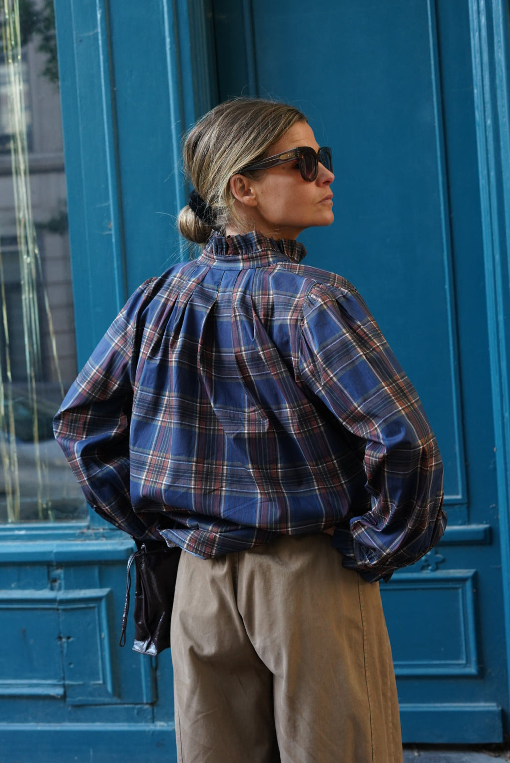 Elisabeth Navy Check Shirt