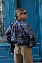 Elisabeth Navy Check Shirt