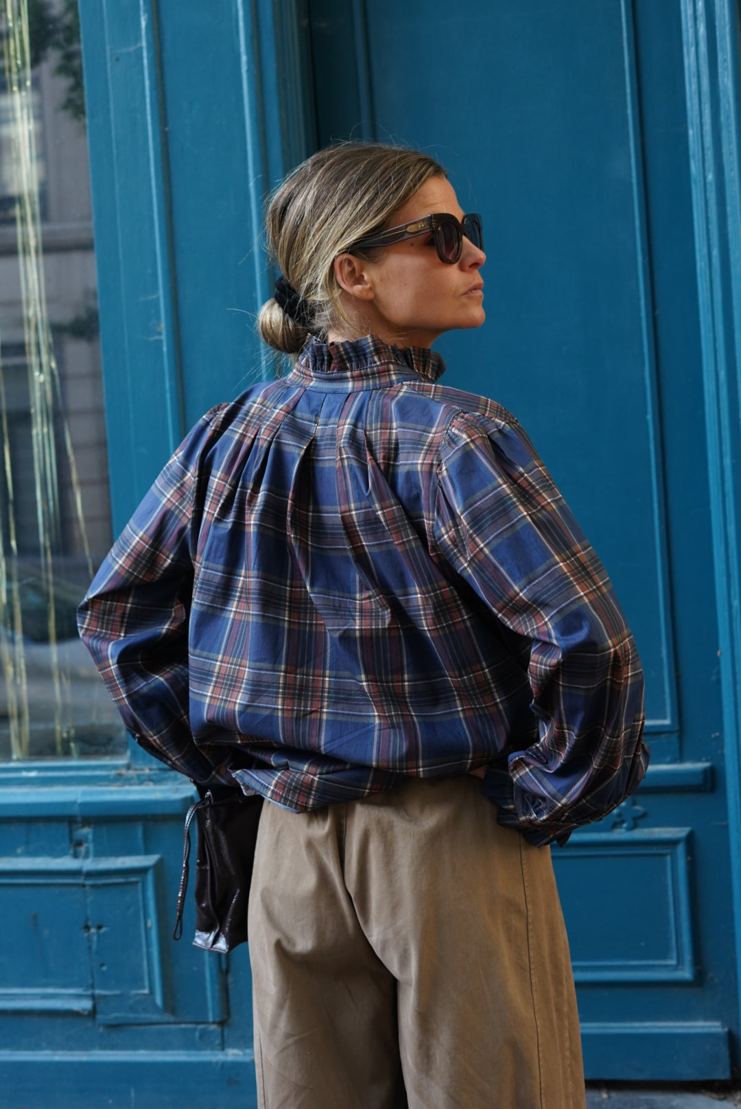Elisabeth Navy Check Shirt