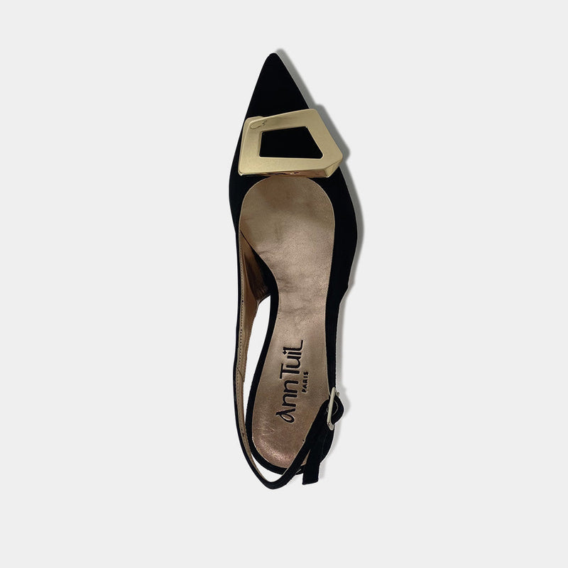 Escarpins Slingback Ann Tuil After-A-Eiver - Velours Noir