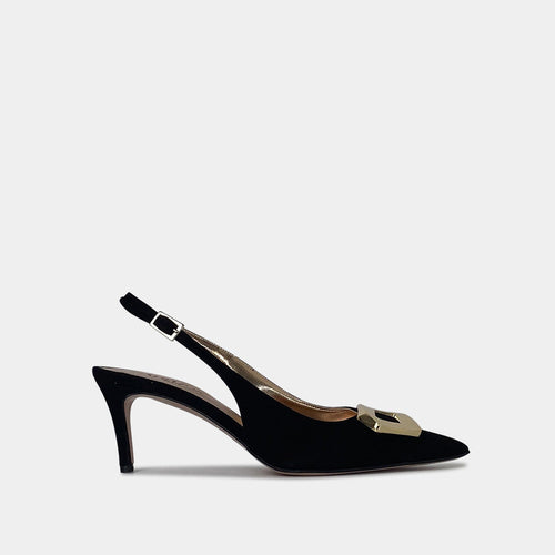 Escarpins Slingback Ann Tuil After-A-Eiver - Velours Noir