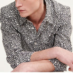 Camisa de manga larga color leche para hombre