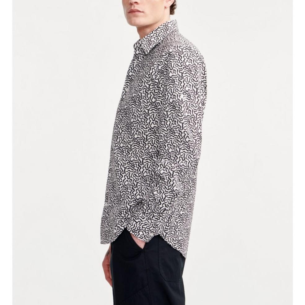 Camisa de manga larga color leche para hombre