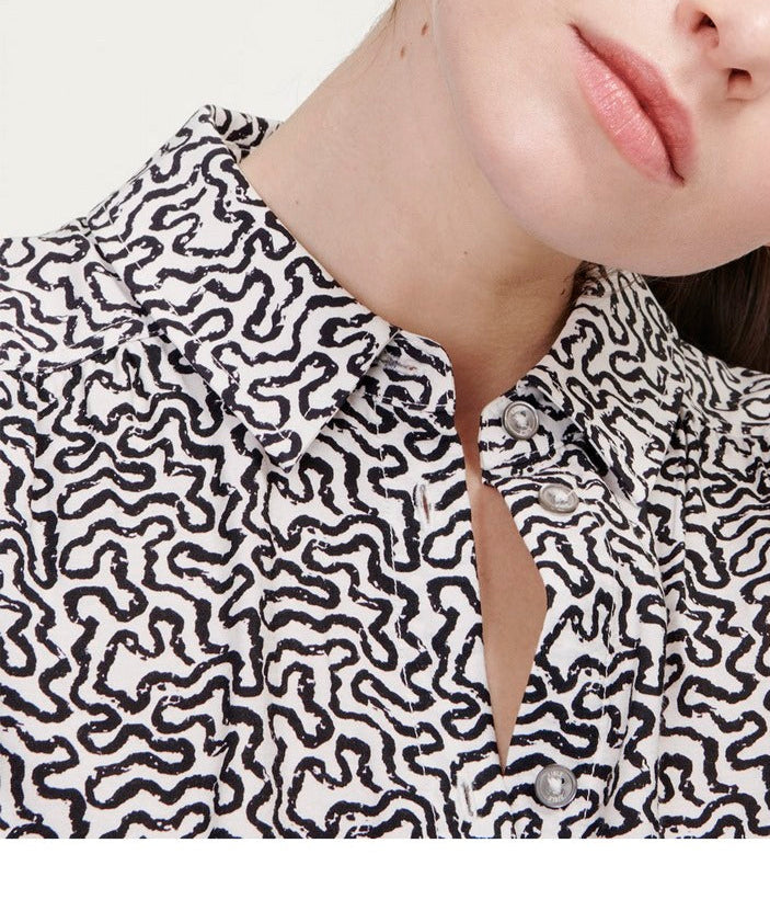 Camisa de manga larga - Blanco leche - Mujer