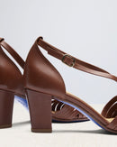 Sandale Tressée Agathe - Cuir Cognac - Semelle Cuir - Femme