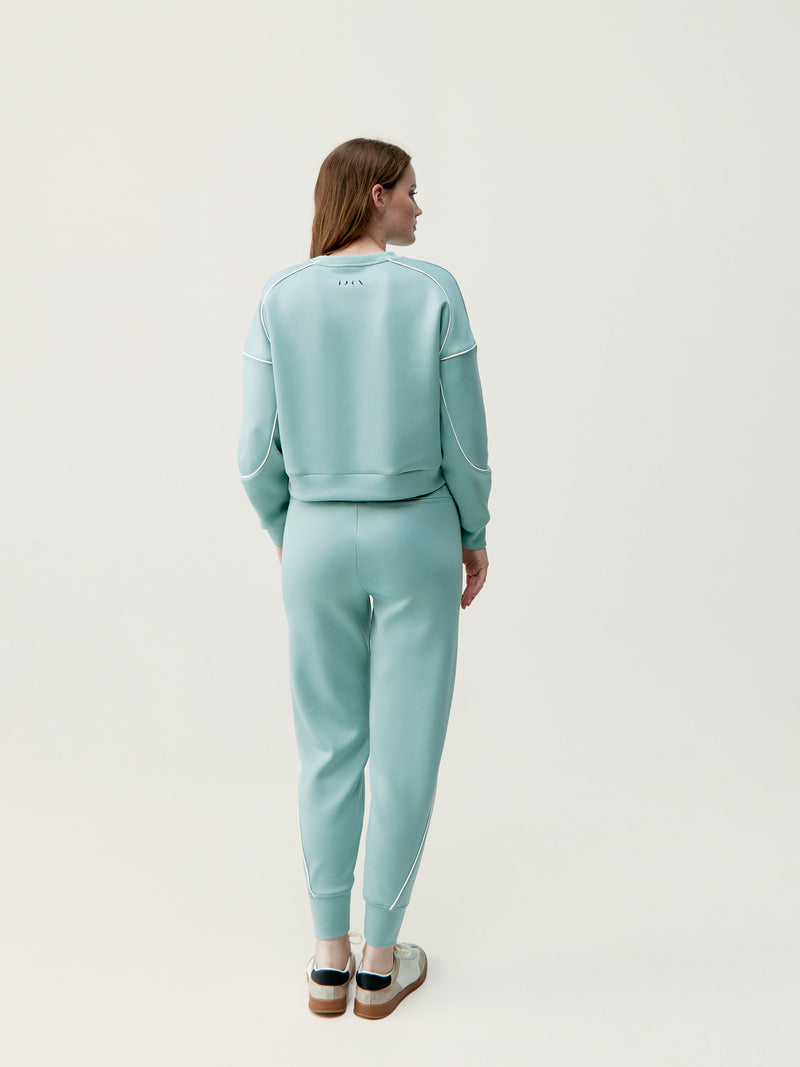 Sweat-Shirt Agda - Gris Jade/Blanc Cassé - Femme