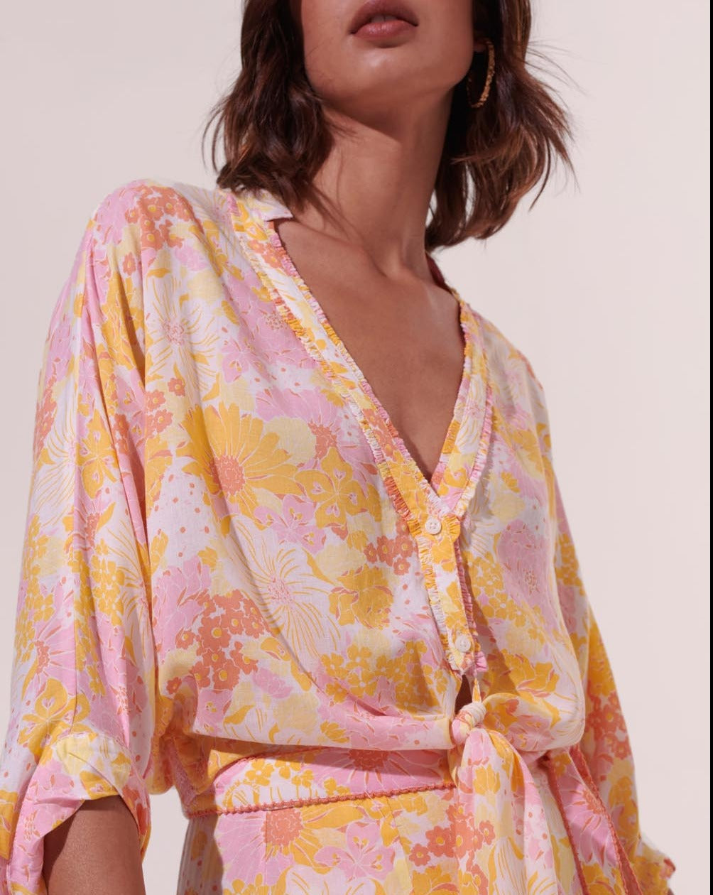 Chemise Azia - Yellow Flower Mix - Femme
