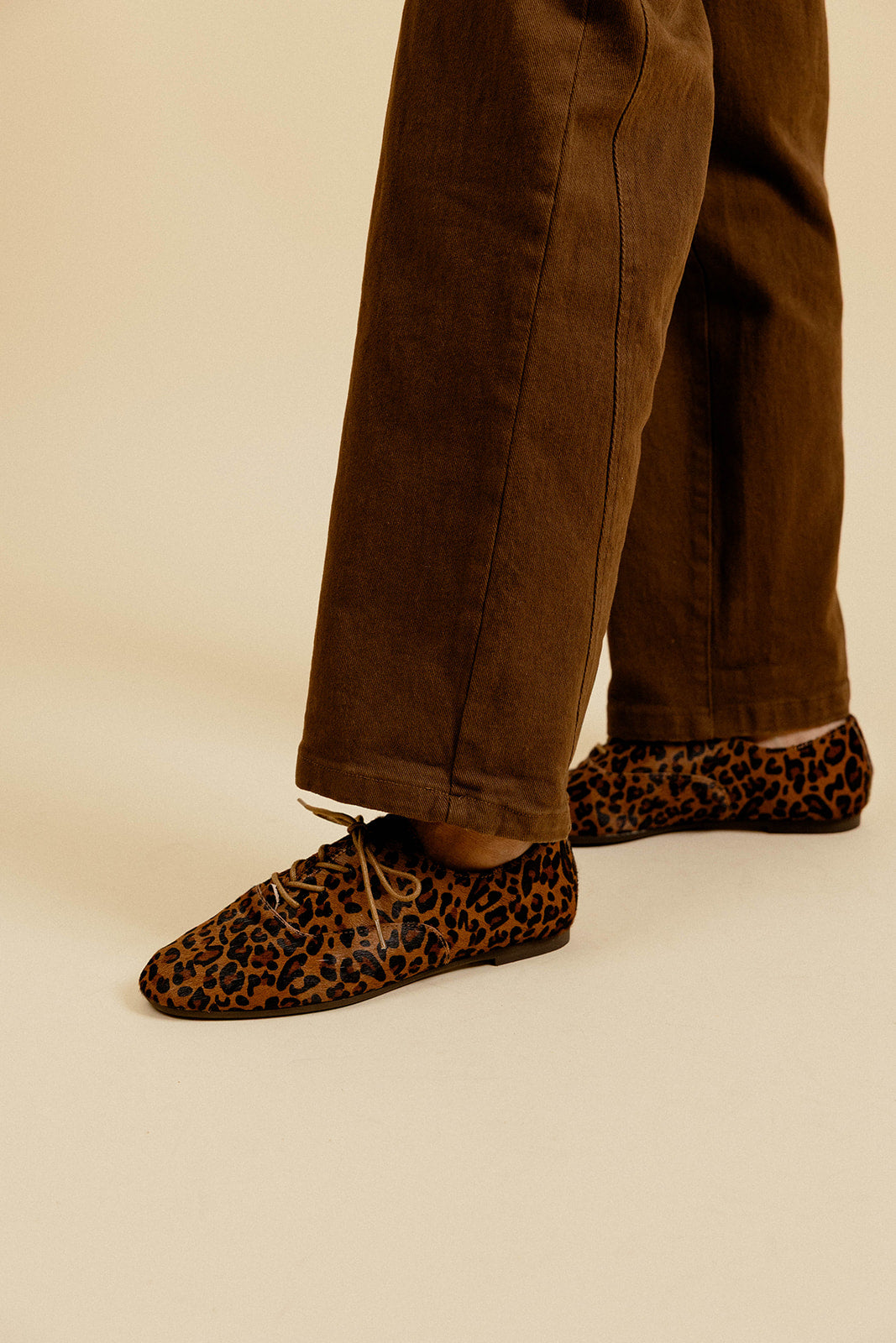 Soline Derby Shoes - Brown Leopard