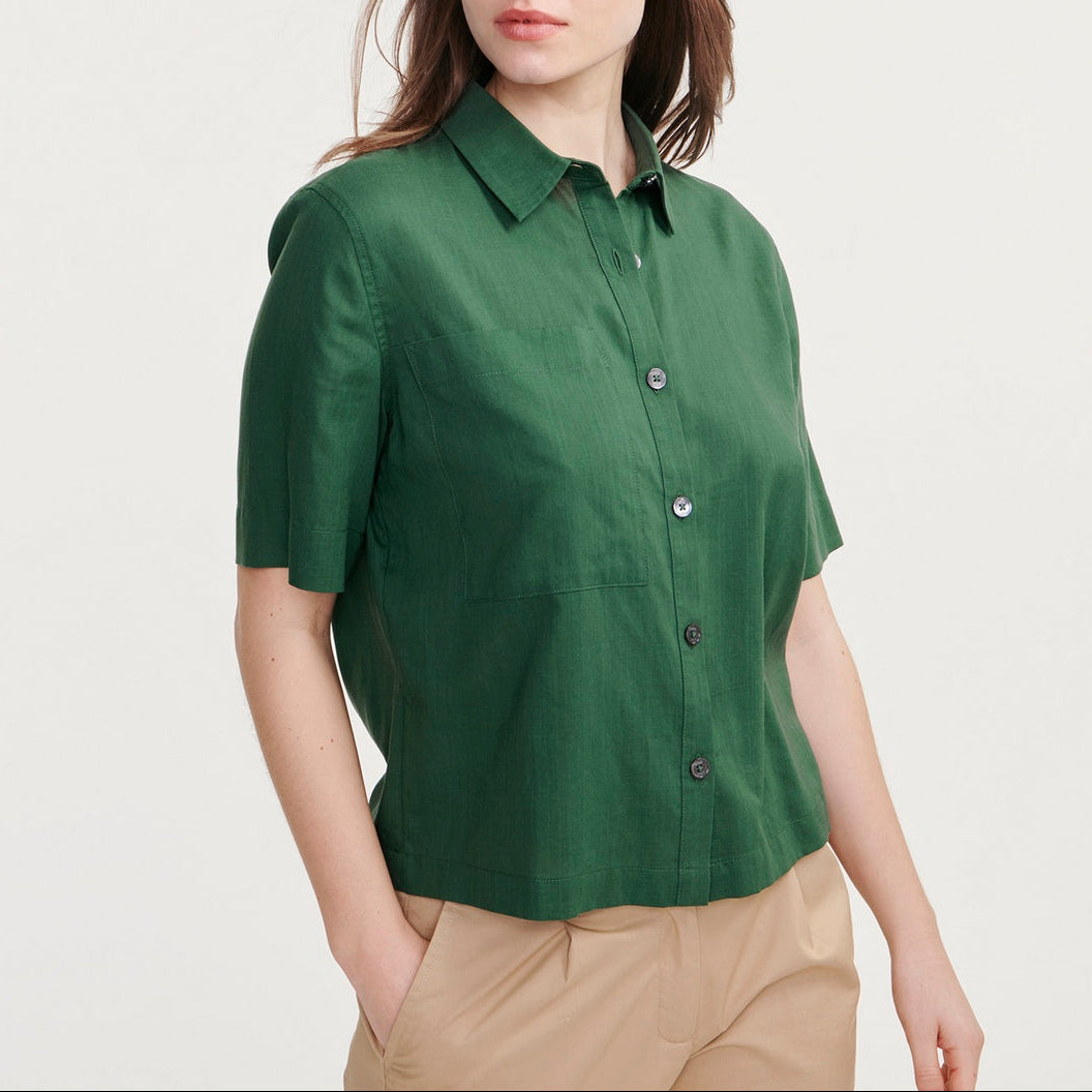 Camisa de manga corta - Estampado botánico - Mujer