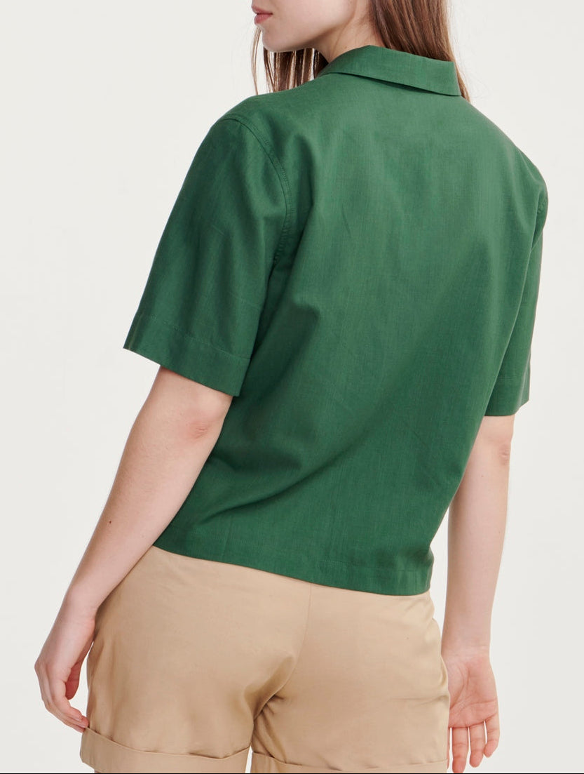 Camisa de manga corta - Estampado botánico - Mujer