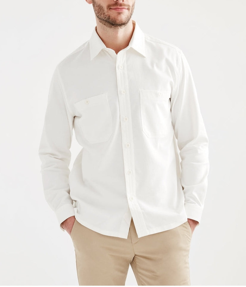 Camisa de manga larga color leche para hombre