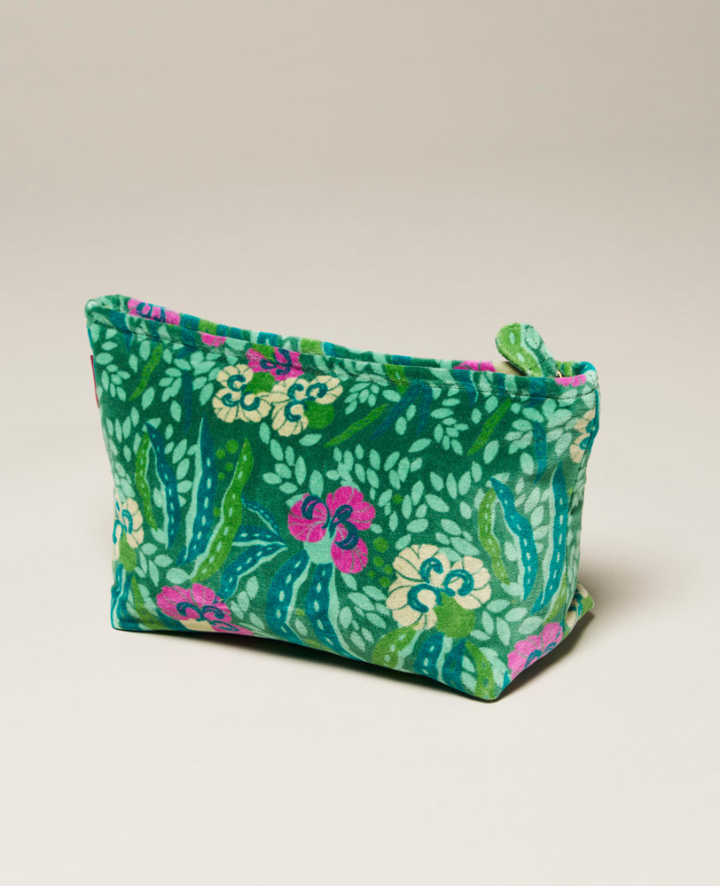 Bolsa de aseo de terciopelo - Allegria green