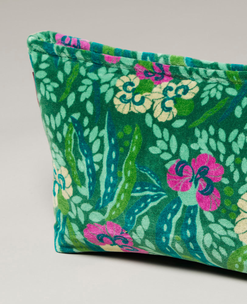 Bolsa de aseo de terciopelo - Allegria green