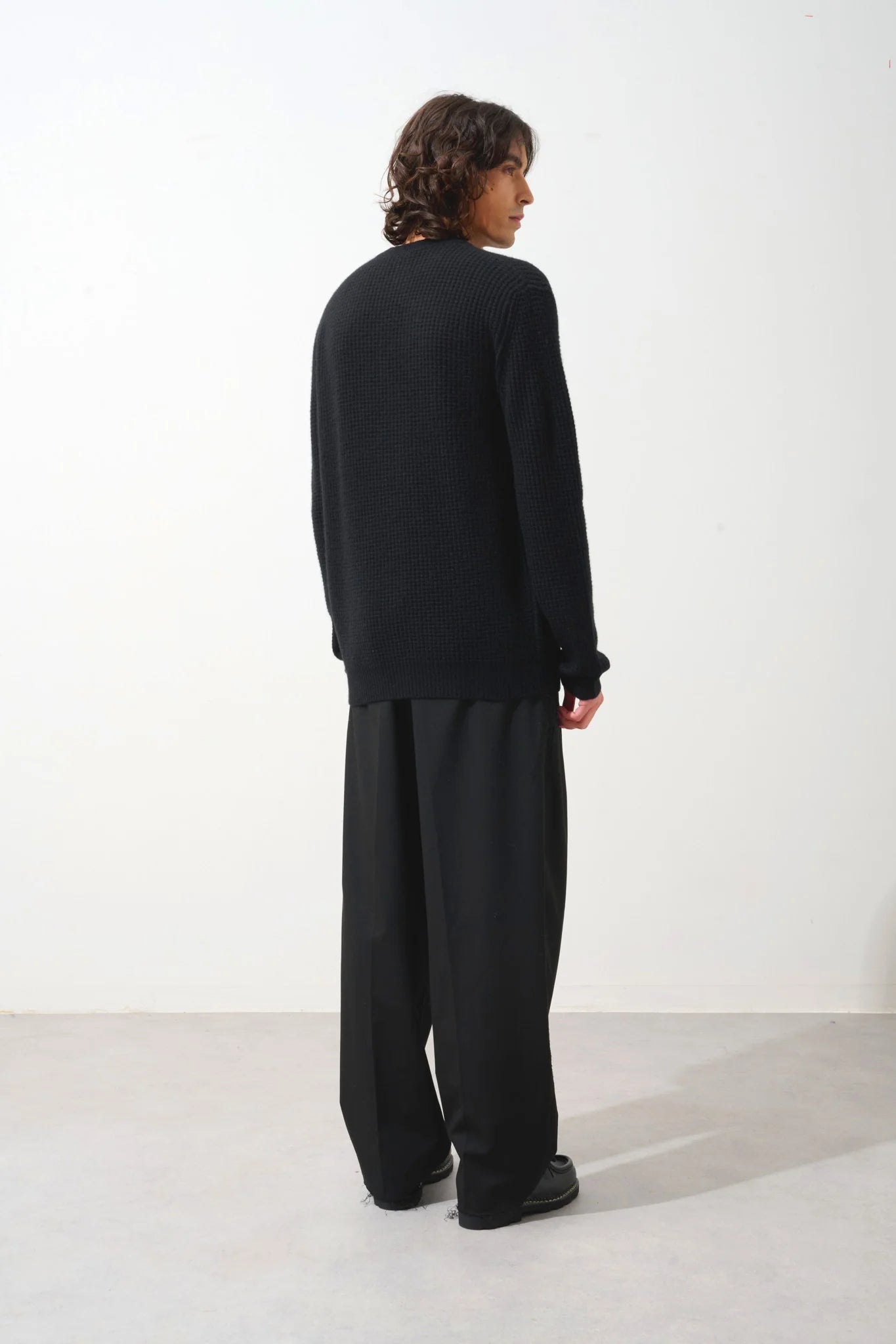 Pull Col Rond 4 Fils - Aksel - Noir