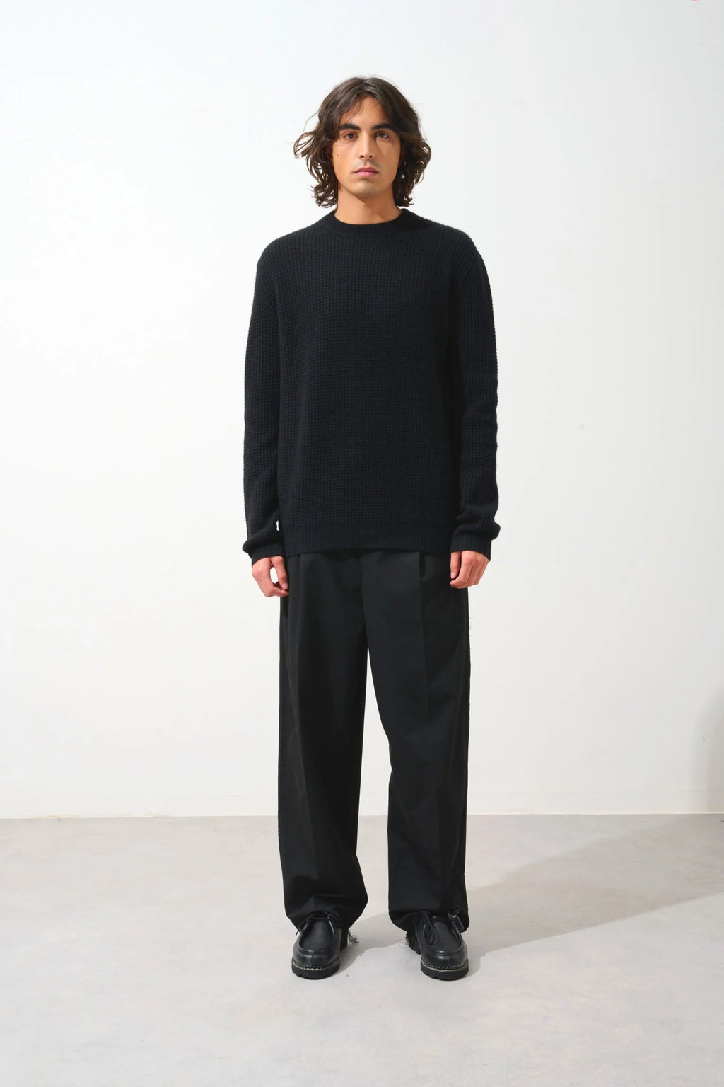 Pull Col Rond 4 Fils - Aksel - Noir