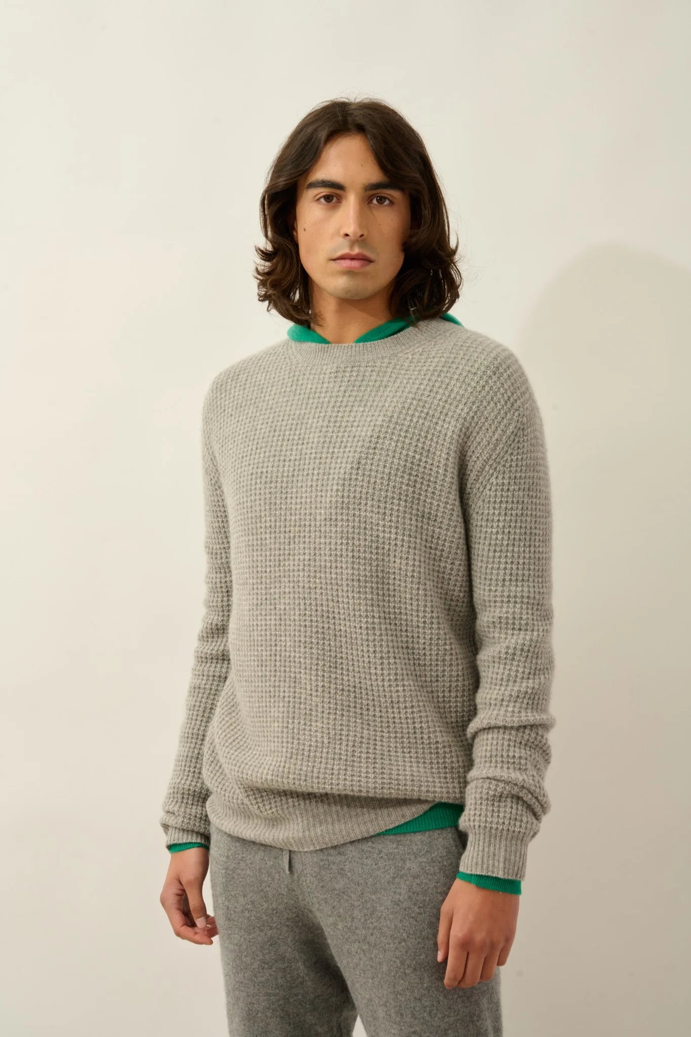 Pull Col Rond 4 Fils - Aksel - Nuage Chiné