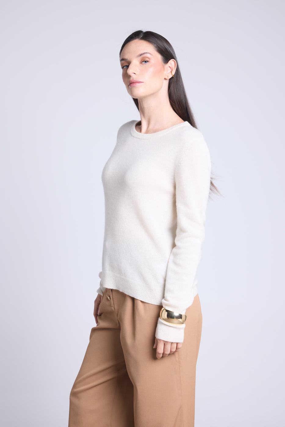 Pull Col Rond Alba - Blanc - Femme