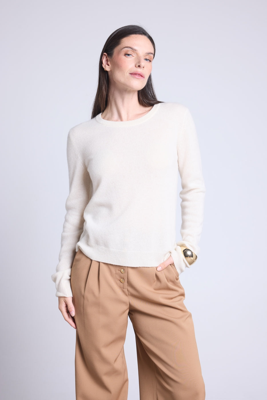 Pull Col Rond Alba - Blanc - Femme