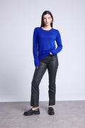 Jersey de cuello redondo Alba - Azul rey - Mujer