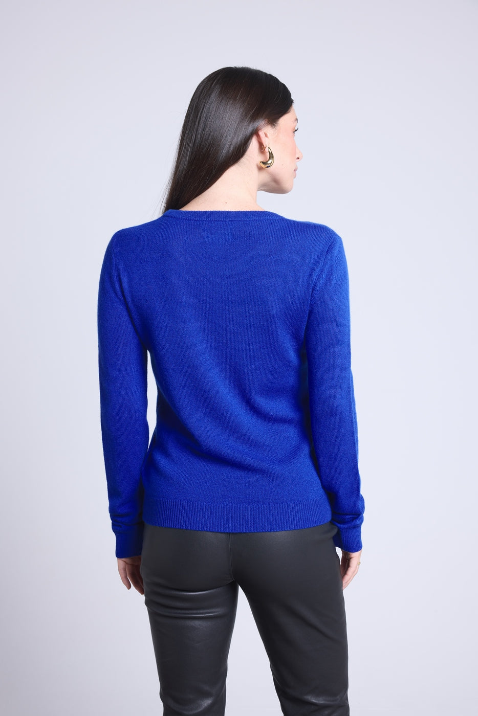 Jersey de cuello redondo Alba - Azul rey - Mujer