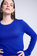 Jersey de cuello redondo Alba - Azul rey - Mujer