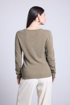 Pull Col Rond Alba - Vert Khaki - Femme