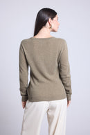 Pull Col Rond Alba - Vert Khaki - Femme