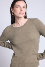 Pull Col Rond Alba - Vert Khaki - Femme