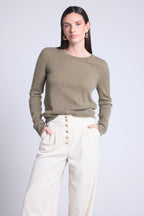 Pull Col Rond Alba - Vert Khaki - Femme