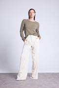 Pull Col Rond Alba - Vert Khaki - Femme