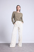 Pull Col Rond Alba - Vert Khaki - Femme