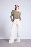 Pull Col Rond Alba - Vert Khaki - Femme