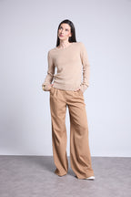 Pull Col Rond Alba - Beige Creme - Femme