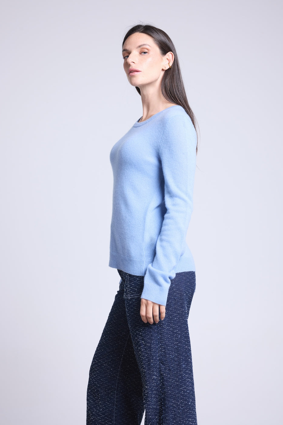 Jersey Cuello Redondo Alba - Azul Cielo - Mujer