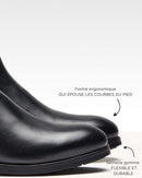 Chelsea Boots Albane - Cuir Noir - Semelle Gomme - Femme