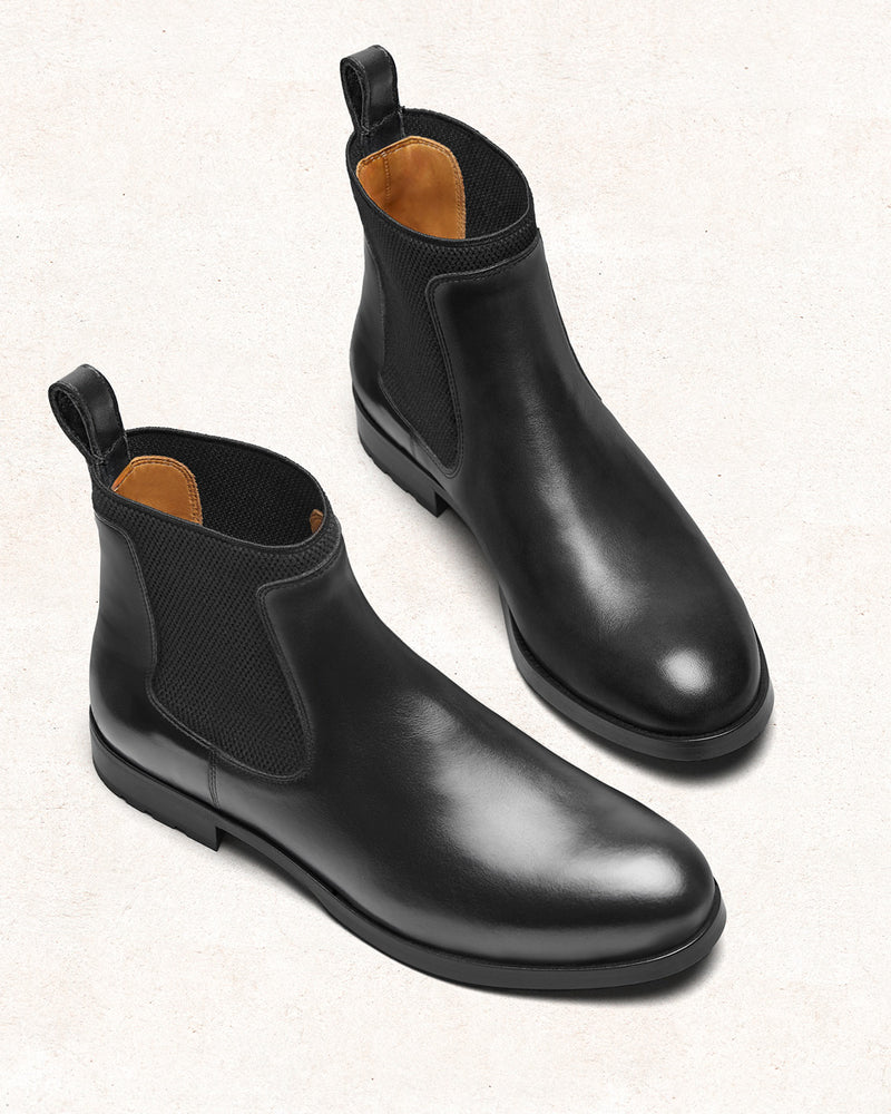 Chelsea Boots Albane - Cuir Noir - Semelle Gomme - Femme