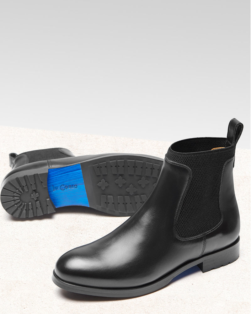 Chelsea Boots Albane - Cuir Noir - Semelle Gomme - Femme