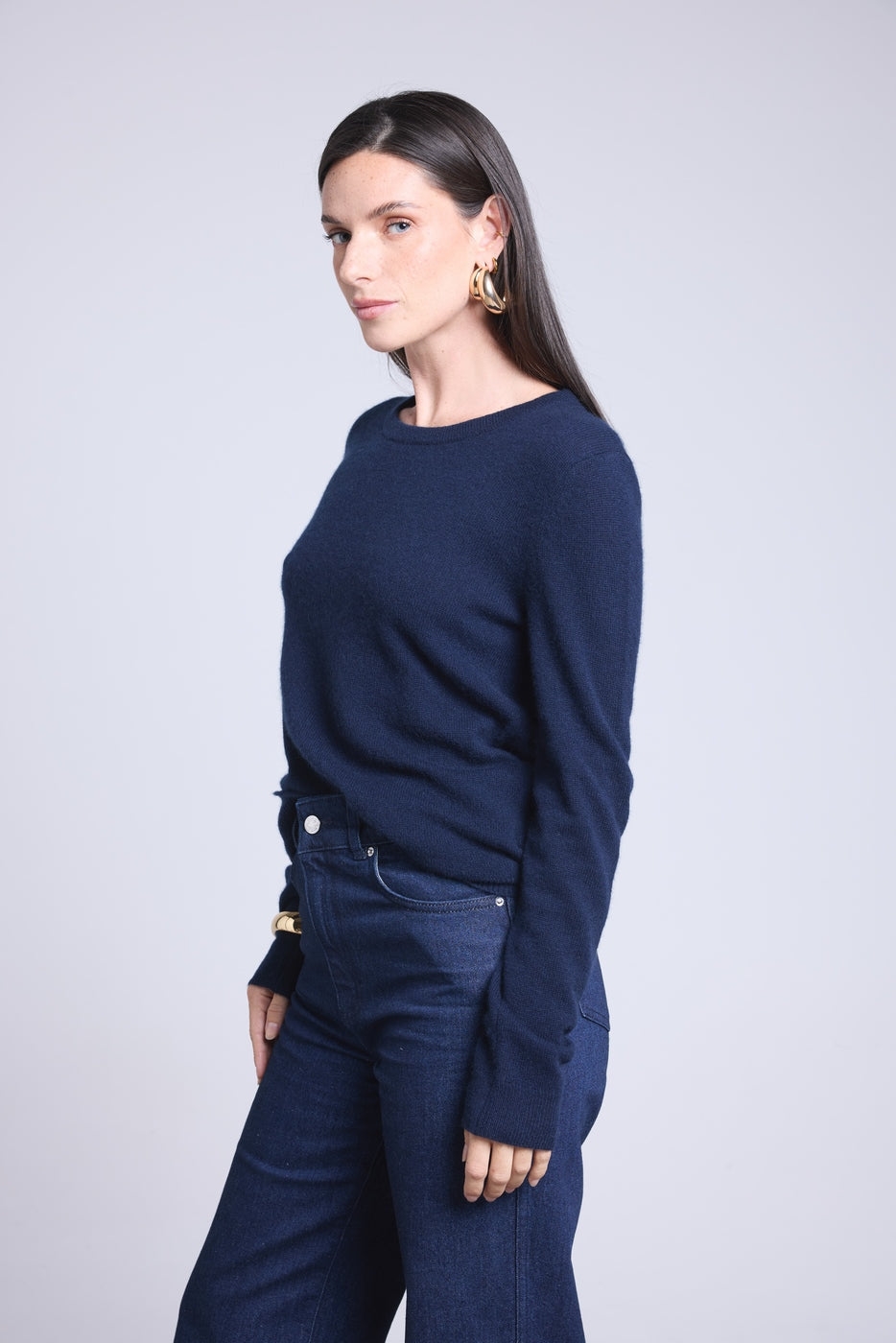 Pull Col Rond Alba - Bleu Marine - Femme