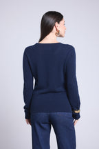 Pull Col Rond Alba - Bleu Marine - Femme