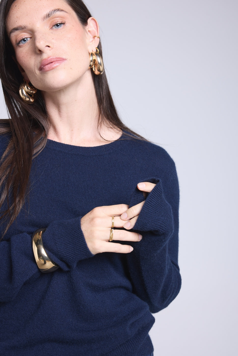 Pull Col Rond Alba - Bleu Marine - Femme