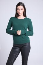 Pull Col Rond Alba - Vert Bouteille - Femme