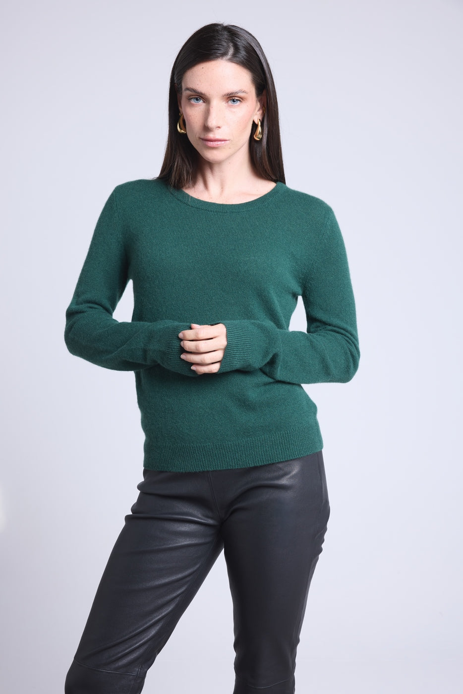 Pull Col Rond Alba - Vert Bouteille - Femme