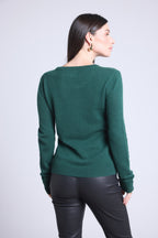 Pull Col Rond Alba - Vert Bouteille - Femme