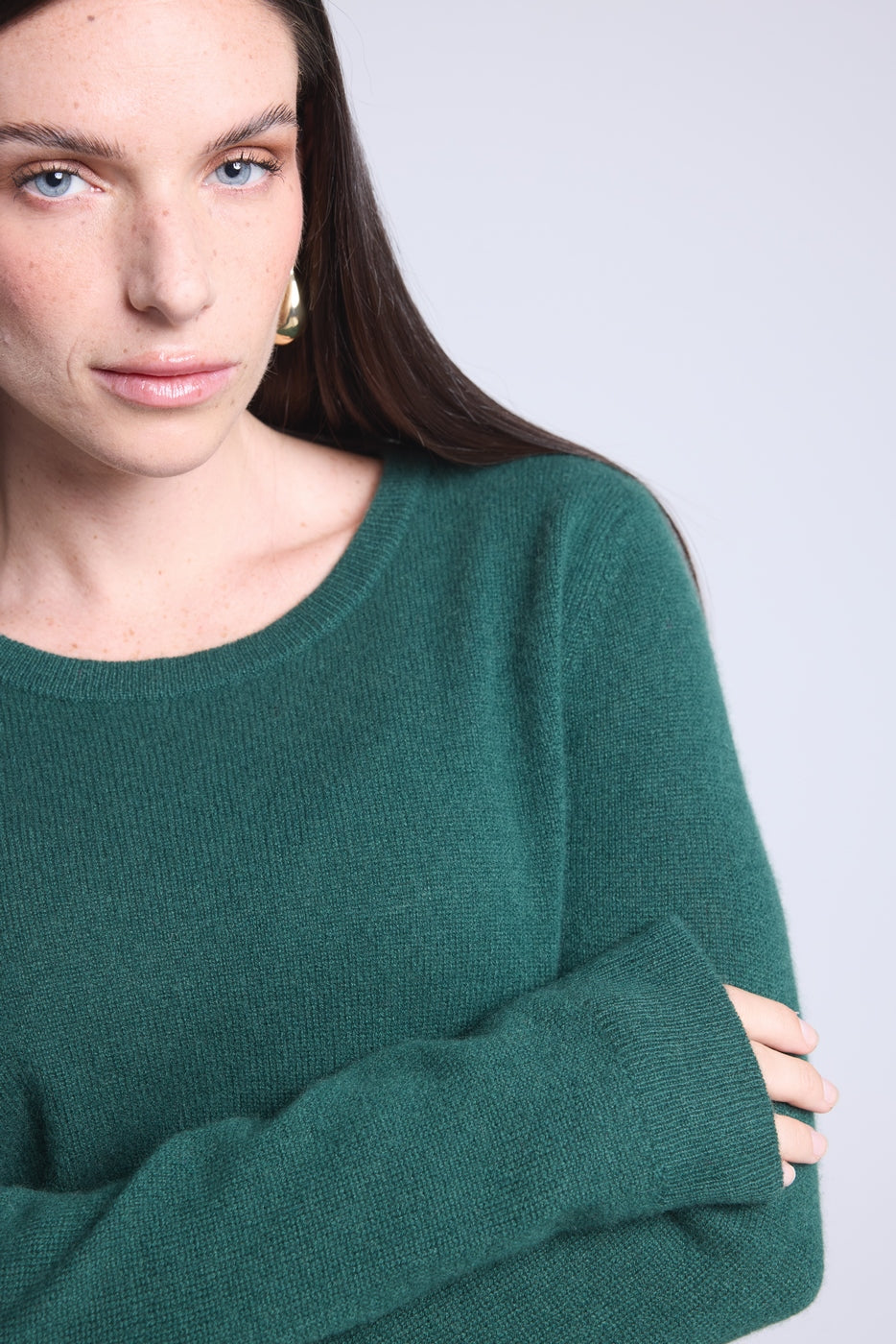 Pull Col Rond Alba - Vert Bouteille - Femme