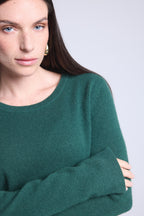 Pull Col Rond Alba - Vert Bouteille - Femme