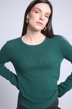 Pull Col Rond Alba - Vert Bouteille - Femme